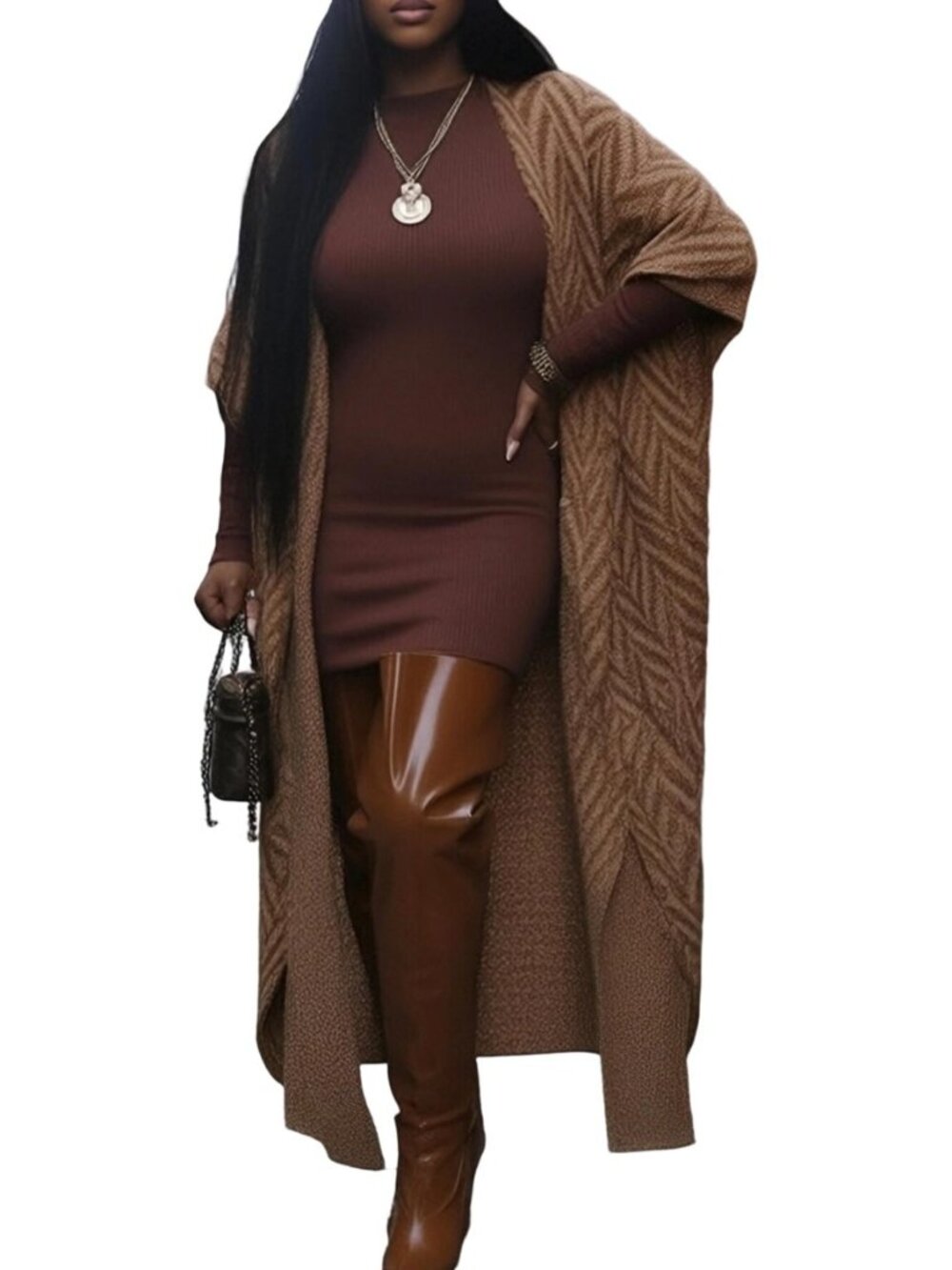 Womens Striped Long Cardigan Sweater Fall Plus Size Lightweight Open Front Cozy